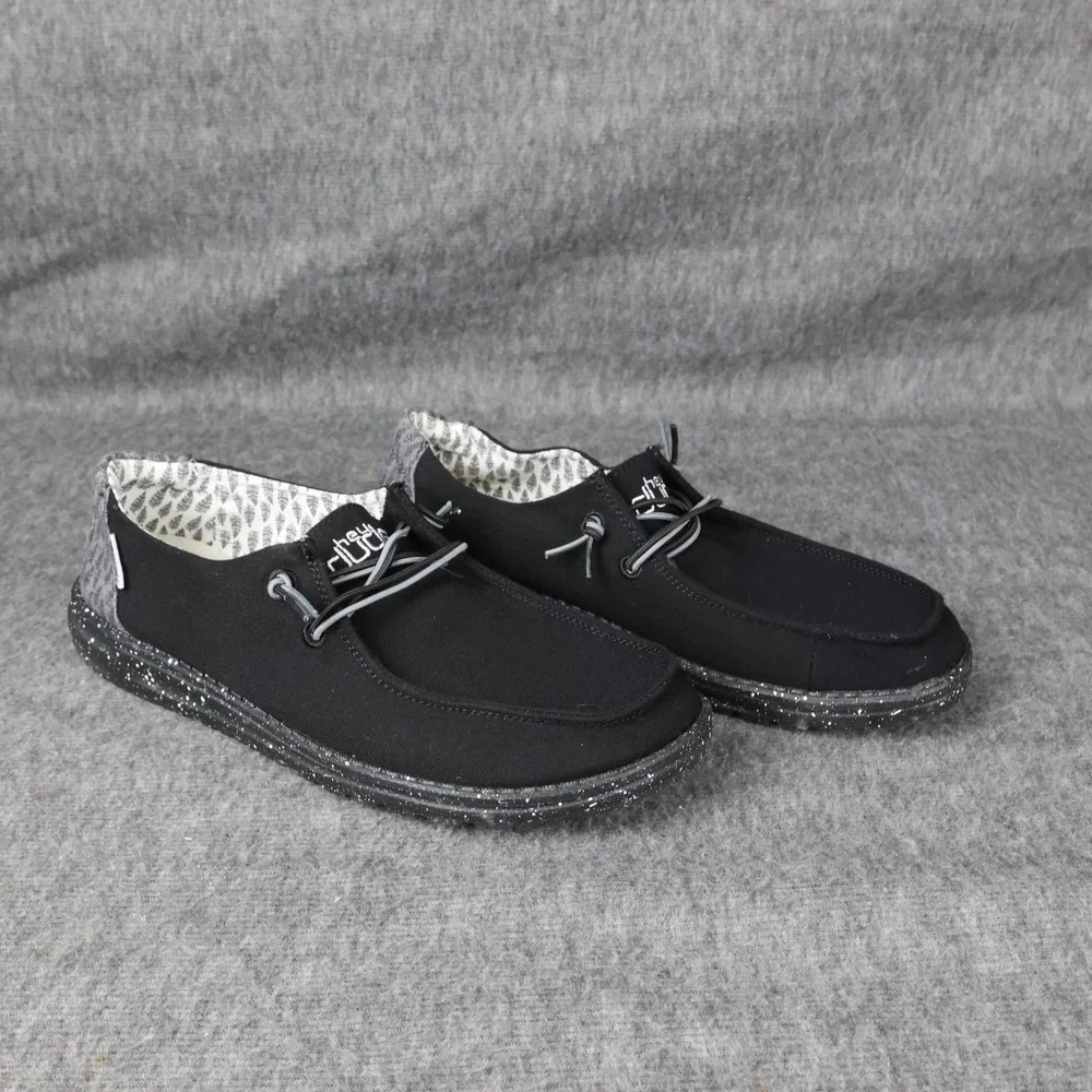 Hey Dude Wendy Shoes Womens Size 10 Black Canvas Slip On Lightweight Comfort
